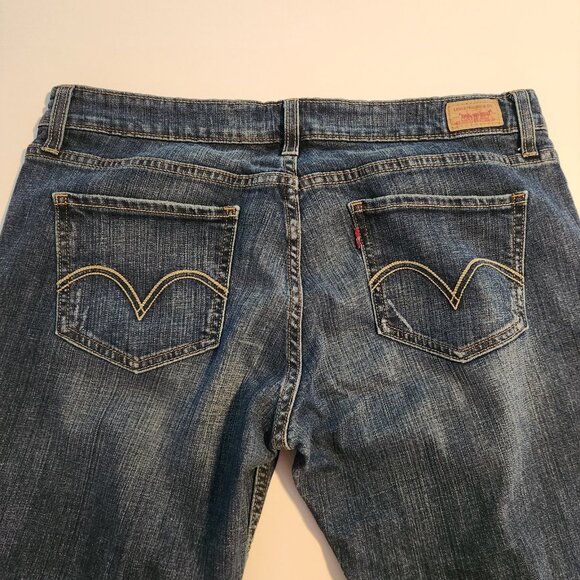 Levis 524 Too Superlow Jeans Stretch Blue Dark Wash Womens 15 Medium EUC - Picture 8 of 12